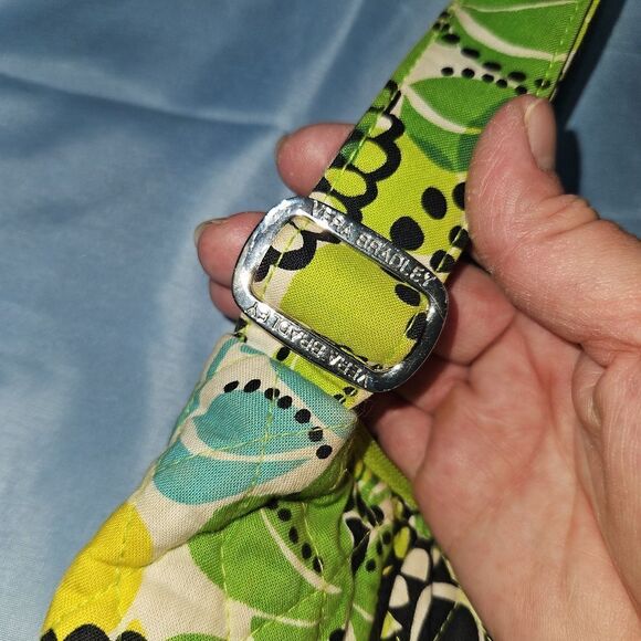 Vera Bradley Limes Up Quilted Floral Pattern Boho Crossbody Saddle Bag - Picture 7 of 12